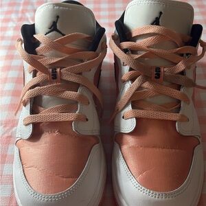 Youth/Womens Jordan Sneakers - White and Pink